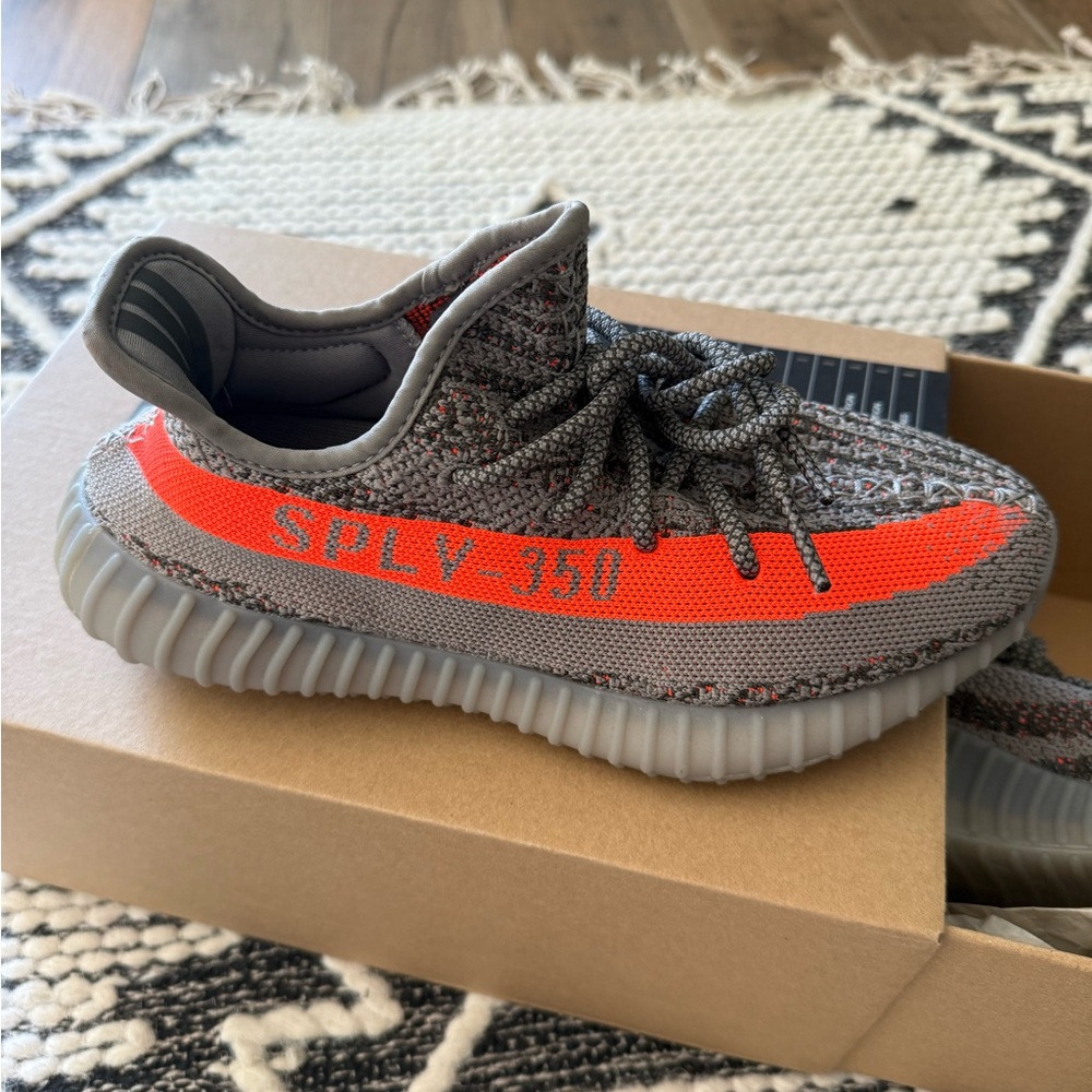 New Yeezy Boost 350 V2 in Gray/Orange 
GW1229
BELURF/STEGRY/SOLRED